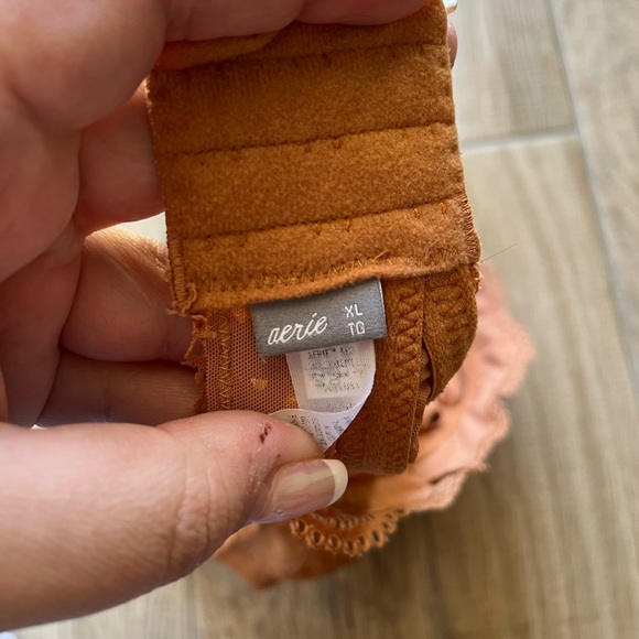 AERIE orange floral lace halter top bralette - Picture 7 of 7